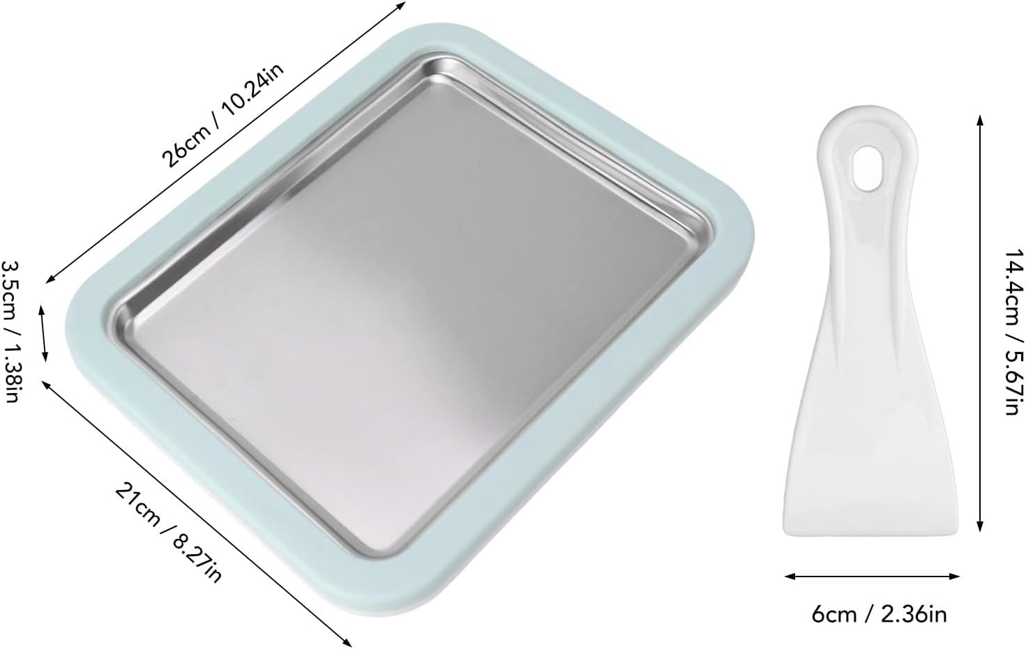 Fdit Ice Cream Maker, Rolled Ice Cream Maker, Stainless Steel Cold Pan Plate Homemade DIY Serve with 2 Spatula for Ice Cream Slushies Yogurt