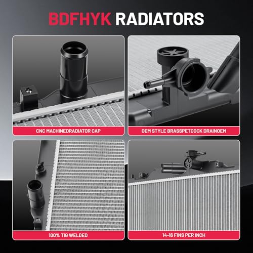 Image of BDFHYK 13585 Aluminum Radiator for Mazda CX-3 2016-2019, CU13585, 16mm Core, Direct Fit Replacement