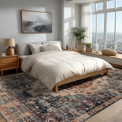 Image of Ruaruarug Washable Area Rug 8x10 for Living Room, Ultra Soft, Brown