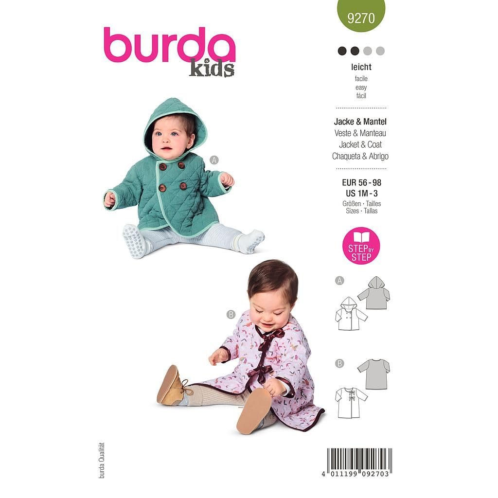 Burda Paper Sewing Pattern 9270 Jackets, Coats 1M-3 (56-98)