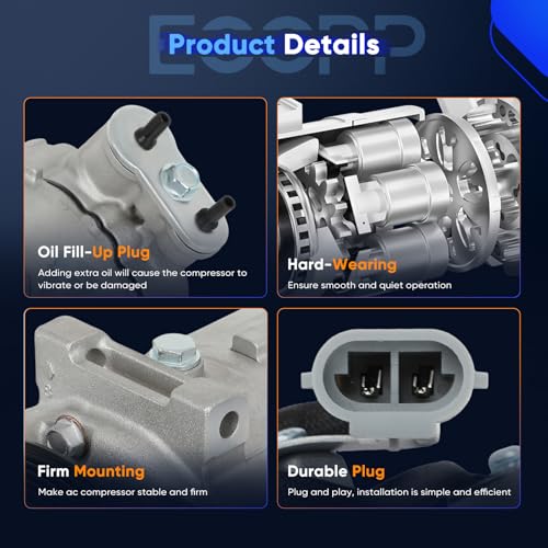 Image of ECCPP A /C Compressor with Clutch For Chevrolet Cobalt 2.2L 2006-2010 For Saturn Ion 2.2L 2.4L 2006-2007 AC Compressor