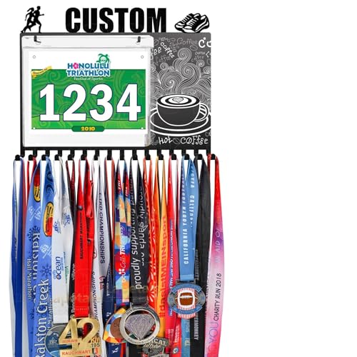 Lapetale Fashion Race Bib & Medal Display Holds 45+ Medals 100 Bibs