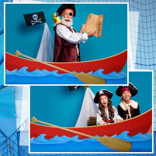 Beeveer Canoe Cardboard Cutout Stand up Set Beach Nautical-Inspired Events Camping-Themed Canoe Stand up Photo Props for VBS Vacation Bible School Party Supplies (6 Ft)