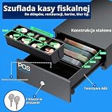 POS VALLEY - Mini szuflada na kasę fiskalną, mała kasa na monety, otwierana drukarka POS RJ i kasa fiskalna (CZARNY)