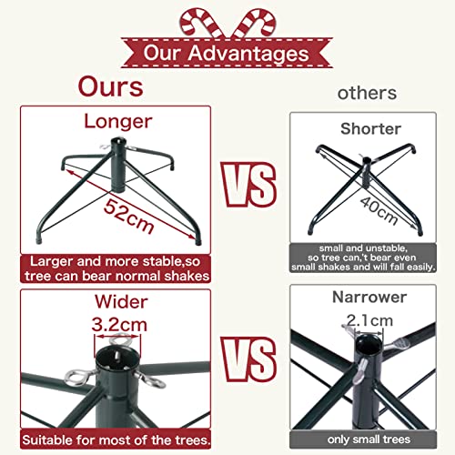 Ezydecor Christmas Tree Stand For Artificial Trees Metal Christmas Tree Stand Replacement (20.5", Green) #TOP4