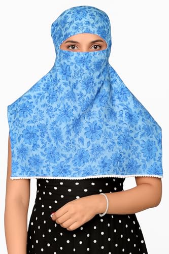 Image of Scarf Face Cover Mask Head Bandana Hijab Scarf Dupatta Stole Cotton Printed For Girls and Women