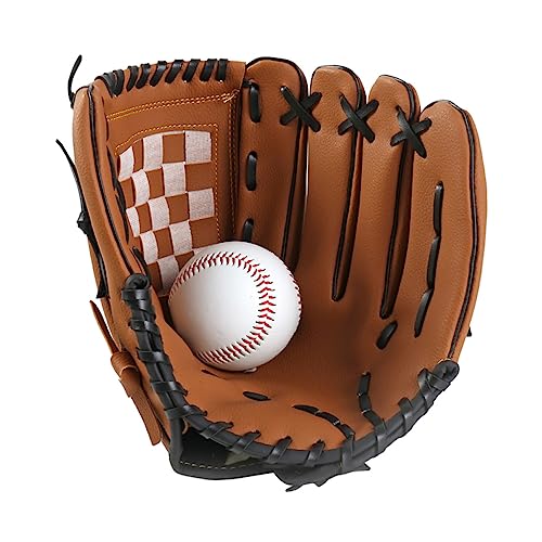 KOMBIUDA Sports Infielder's Glove 10.5 Inch Baseball Gloves Full Size Softball Left Hand Brown