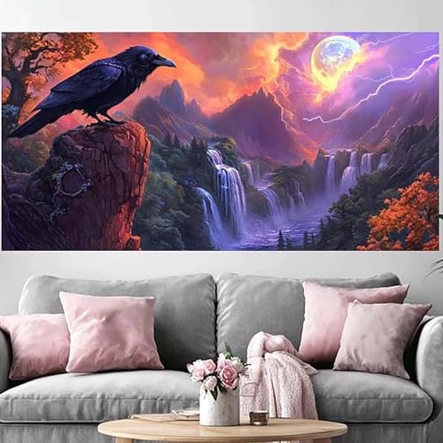Diamond painting automne grand format pour décorer votre salon chaleureux
