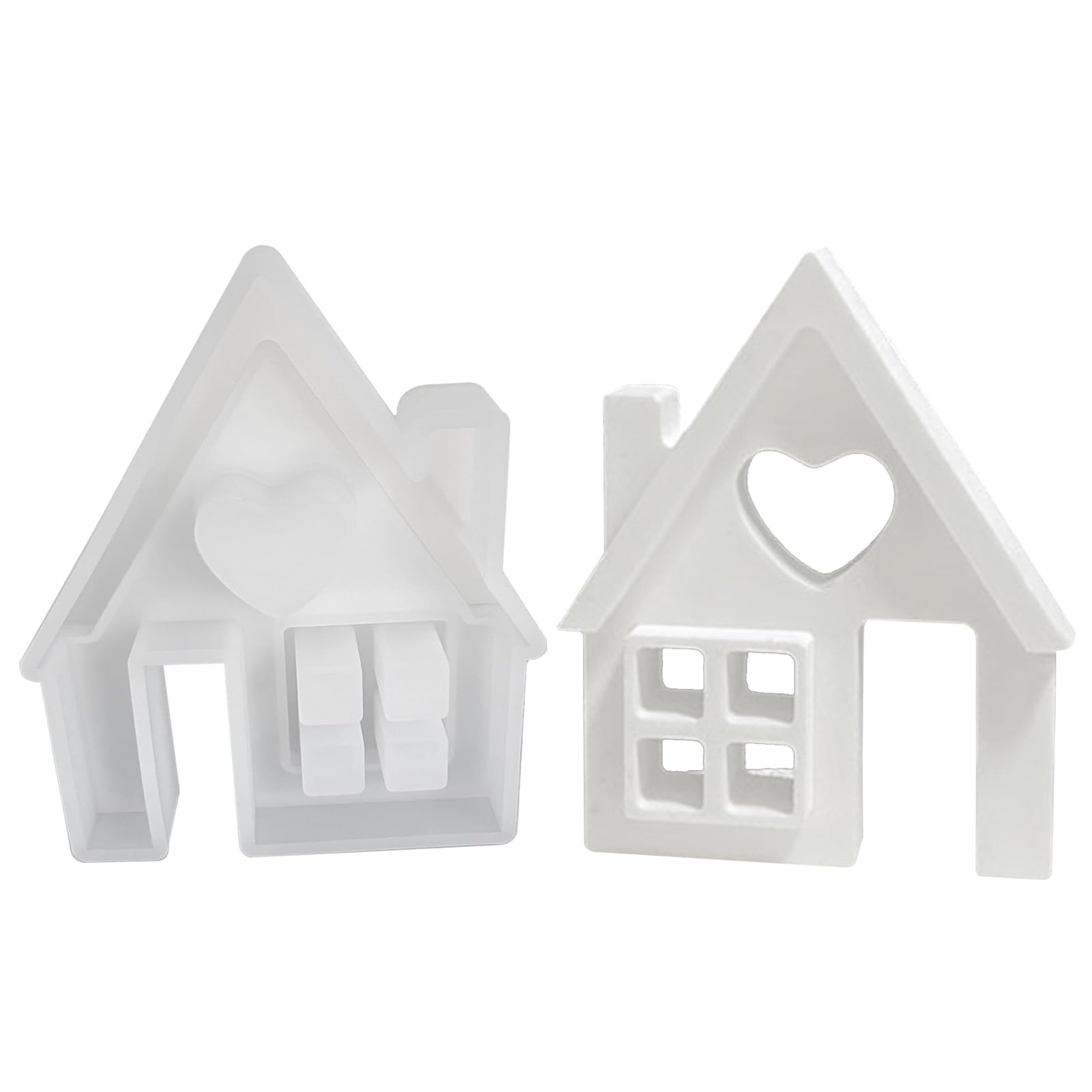 5-tlg. Silikonformen Set 'Häuser' - Gießformen Für Seife, Kerzen & Epoxidharz Mit Rührstab