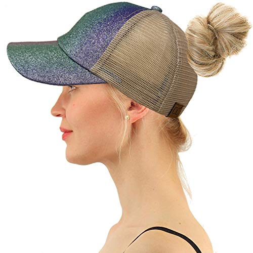 Image of C.C Ponytail Criss Cross Messy Buns Ponycaps Baseball Cap Dad Trucker Mesh Hat