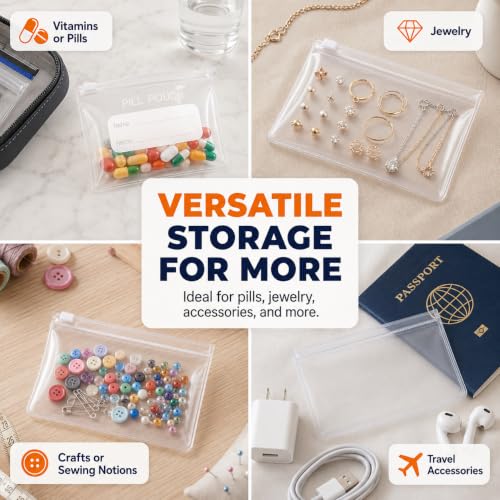 Image of Waterproof Pill Pouch Set, Waterproof Pill Organizer Set with 14pcs Bags Inside, 7 to 14 Days of Meds & Medicine Crush-Resistant Shell, Portable Travel Pill Storage System for Holder Travel (Mix)