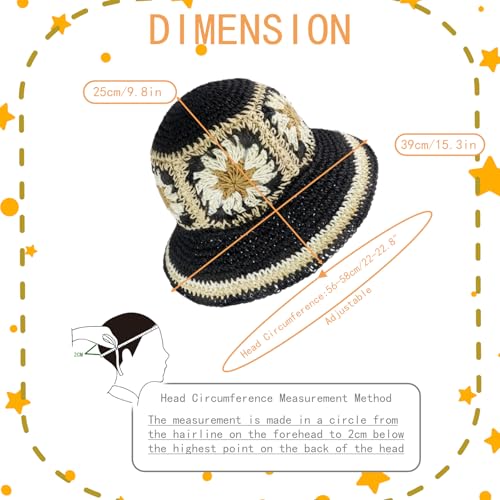 Gorro de verano tejido en paja para mujer, talla mediana miniatura 3