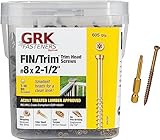 GRK FTHS8212-5 Trim Pro FIN 8 by 2-1/2-Inch Head Screws, 605 Screws per Pail