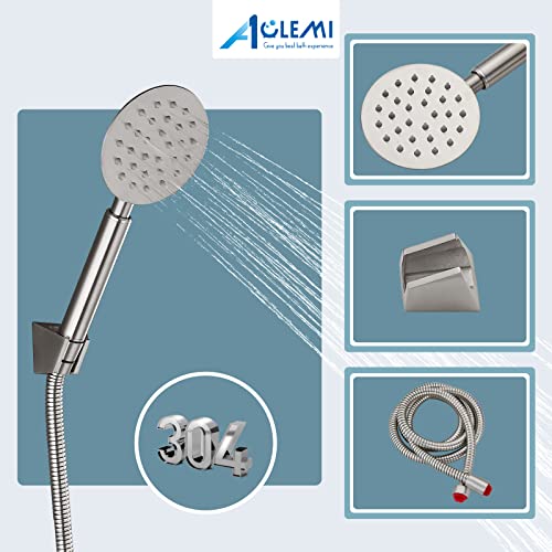 Aolemi Brushed Nickel Bathtub Faucet Wall Mount Only Tub Filler With Handheld Sprayer 6 Inch Centre Single Handle Shower Mixer Taps Sus304 Stainless Steel For Bathroom thumb #4