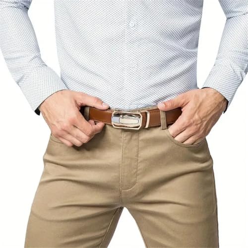 YTR6TW Men's Leather Belt Buckle Ratchet Belt Fashion Trendy Casual Belt2