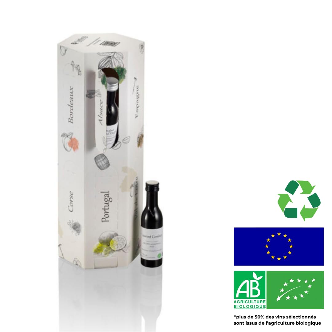 Coffret Vin à Partager - 12 Vins France & Europe - Dégustation Vin/Rouge/Blanc/Rosé - Coffret Dégustation Vins - 12 échantillons x 40 mL - Idée Cadeau - E-Tasting