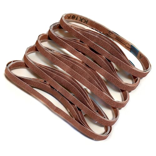 1/2x18 Sanding Belts 20pk grit 60 80 120 180 240 Aluminum Oxide air File Sander Wood Metal Polish
