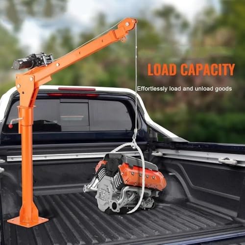 Gru di sollevamento motore per pick-up – capacità 500 kg, braccio girevole a 360° con paranchi elettrici, attrezzatura di sollevamento pesante