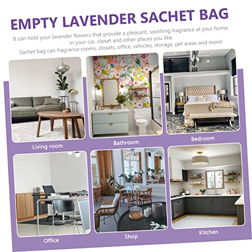 10 bolsas sachet de lavanda de organza vacías miniatura 6