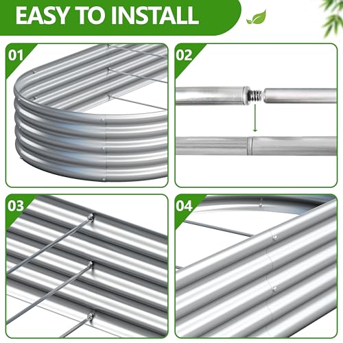 Image of 2PCS 6x3x1ft Galvanized Metal Raised Garden Bed Kit,Outdoor Planter Box Vegetables,Flowers,Herbs Durable Rust-Resistant Patio Gardening Beds