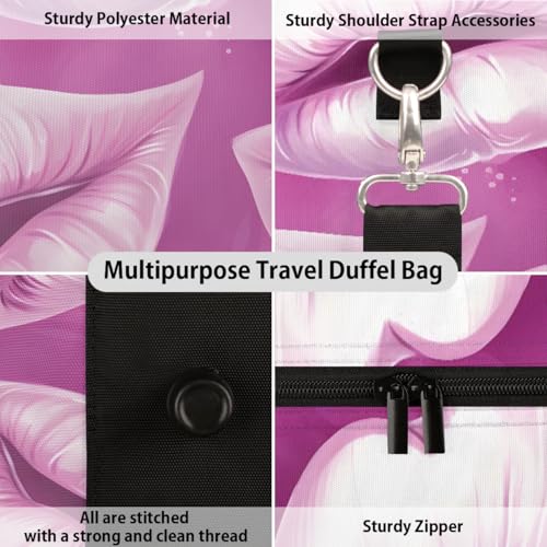 Travel Duffel Bag, Lips Sports Tote Gym Bag Foldable Western Aztec Weekender Bag Carry on Luggage Handle Bag Overnight Shoulder Bag for Women Men,A-1093