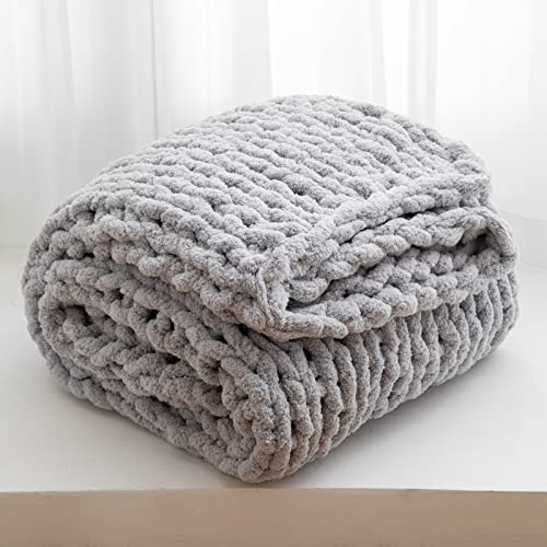 WESHIONGOO Grobstrickdecke, Überwurf, 127 x 152 cm, gestrickte Überwurfdecken für Couch, Bett, flauschig… – Ansicht 1