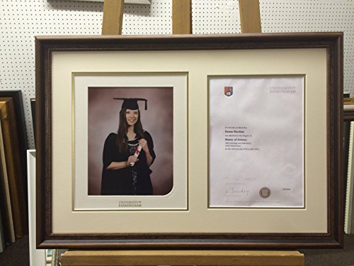 36mm Walnut Graduation Photo and Certificate Frames with Double Mount ...