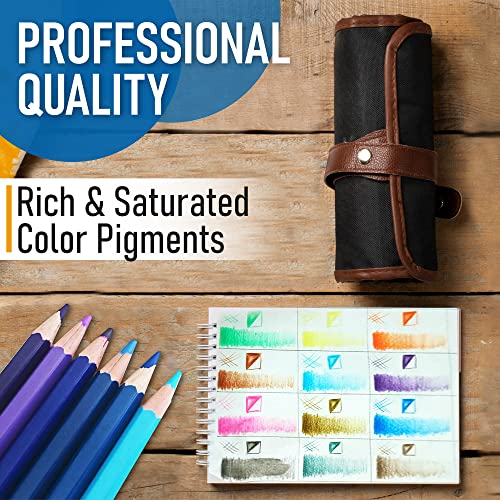 Amazrock Professional Watercolor Pencils Set 36 Colors | Soft Core Travel #TOP4