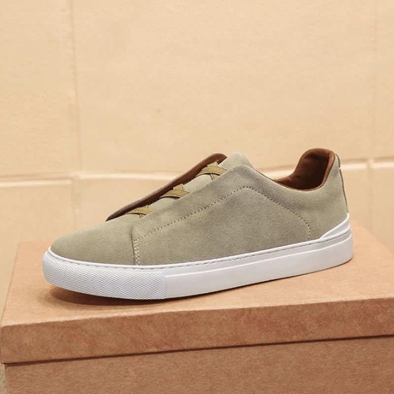 Mens Suede Loafers Men Genuine Leather Dress Shoes Lightweight Comfortable Thick-Soled Formal Shoes for Summer Outdoor Driving & Walking2