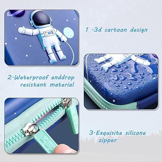 Image of 3D Astronaut Pencil Box Space Pencil Case for Kids, Pencil Pouch for Kids, Pencils Box for Boy, Pencil case for Boys, Return Gifts for Kid - Space & Astronaut Theme (Big Universe)