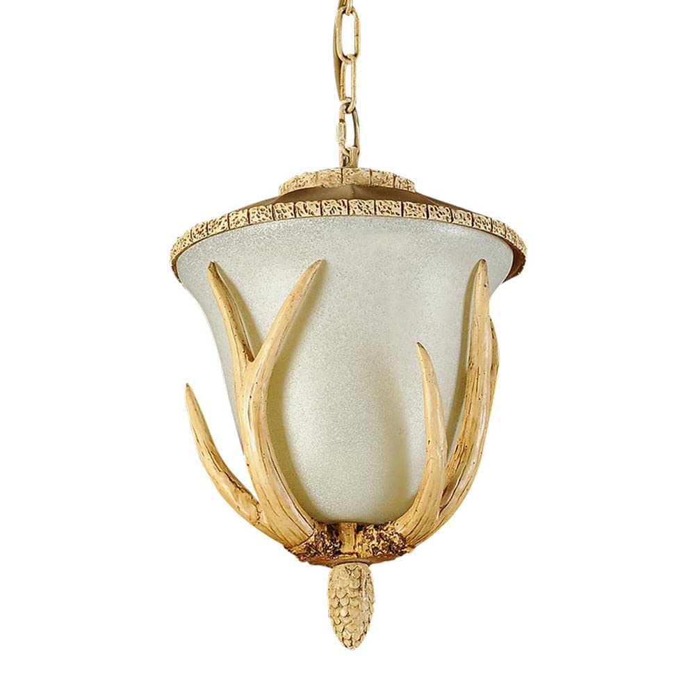 FYZDLAOR Glass Chandelier,Antler Pendant Light,Farmhouse Pendant Hanging Light Fixture for Kitchen Island Dining Room Bathroom Light Antler Hanging Light（E14）