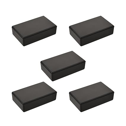 Fielect Electronic Junction Box Plastic Enclosure Project Box Black Electronic Projects 5pcs 100x60x25mm