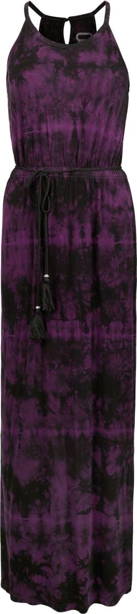 RED by EMP Damen schwarz/lilanes langes Kleid im Batik Muster
