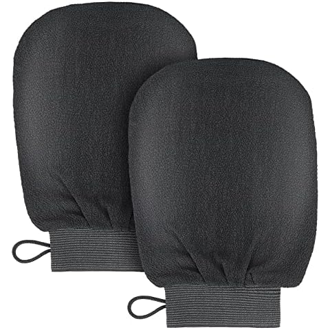 Sibba 2 x Koreanische Peeling-Handschuhe Waschlappen Spa Peeling Handschuh Badeschwamm Luffa Entfernt Abgestorbene Haut Hornhaut KüNstliche BräUne Cover