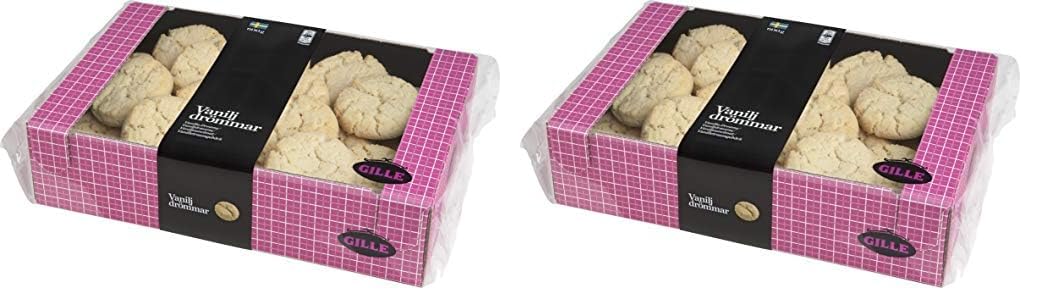 Gille Traumgebäck, Vanille, Schwedisches Vanillegebäck, Vaniljdrömmar, 600 gramm (Packung mit 2)
