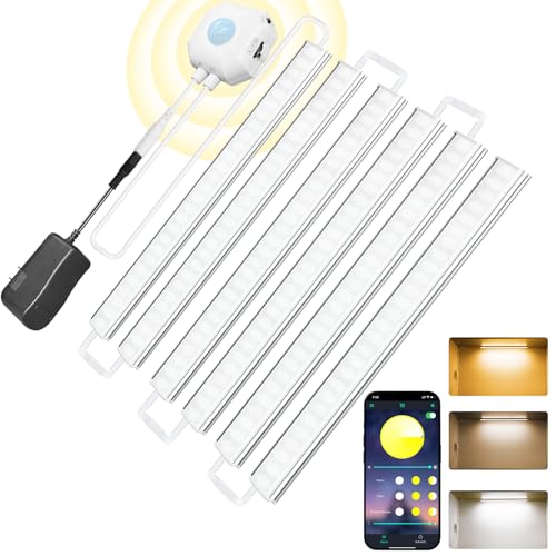 Image of Under Cabinet Lights,12 Inch Ultra Thin Motion Sensor Light Indoor,12V Dimmable 2700-6000K Closet Lights for Kitchen Cupboard Wardrobe Shelf 6 PCS
