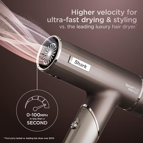 Shark SpeedStyle Pro Flex Professional Performance High-Velocity Hair Dryer System with Scalp Shield & IQ Speed Styling and Drying Suite, Lightweight, Ionic, No Heat Damage, Mocha Silver, HD542 - Image 4