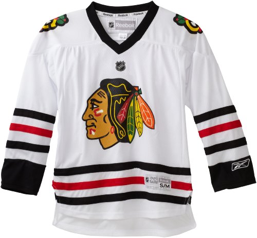 NHL Youth Chicago Blackhawks White Replica Jersey - R58Hzbdd (White, Large/X-Large)
