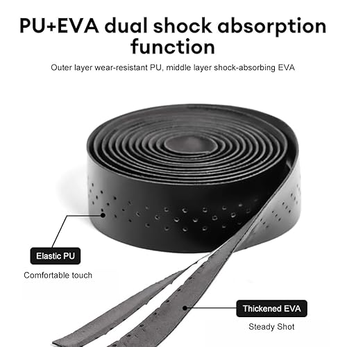 Miniatura 4 de Mantain Cinta de manillar de bicicleta de cuero PU Cinta de manillar de bicicleta Superficie perforada Ciclismo Asa Envolturas Marrón para Bicicleta