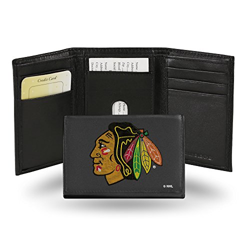Nhl Rico Industries Embroidered Leather Trifold Wallet, Chicago Blackhawks #TOP21