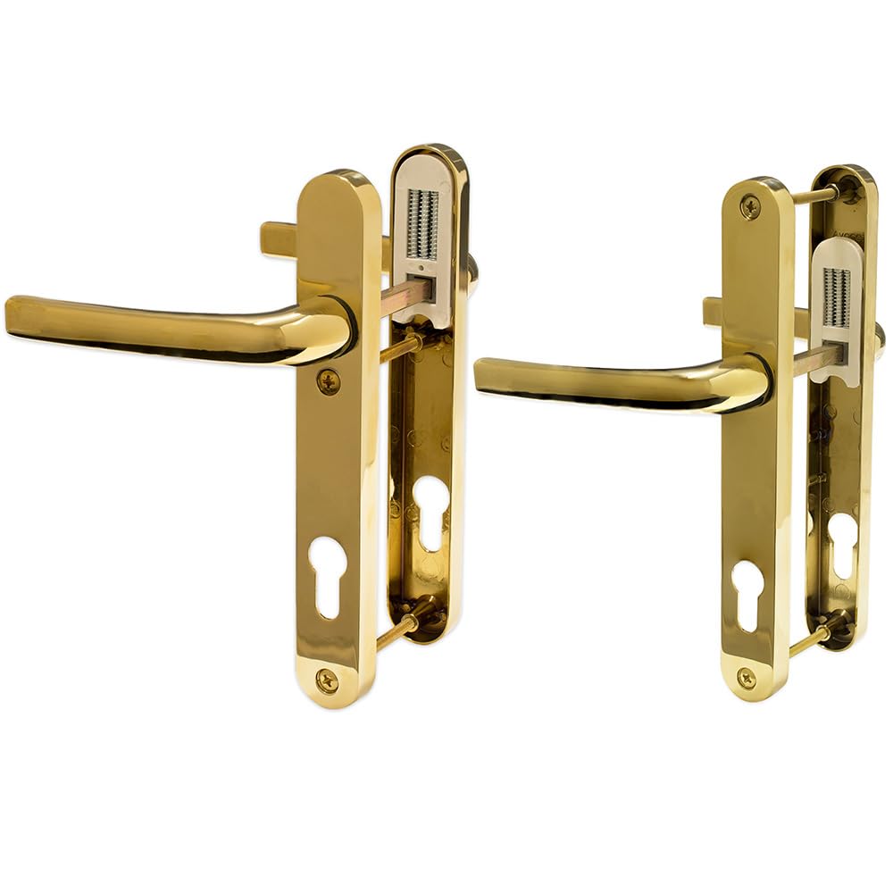 UPVC Door Handle Avocet Pioneer Sprung 92mm PZ Double Glazing Pair Set Patio PVC Gold 122mm