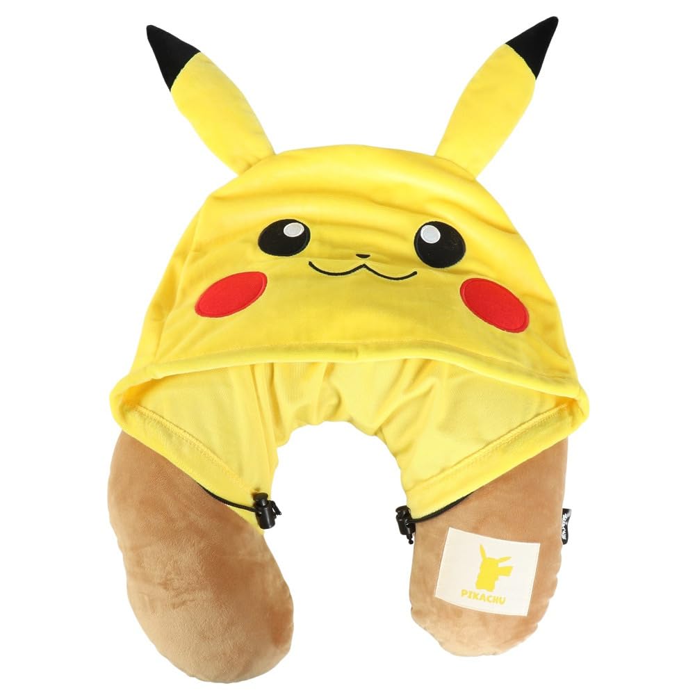 Amazon｜ポケモン フード付きネックピロー ピカチュウ イエロー