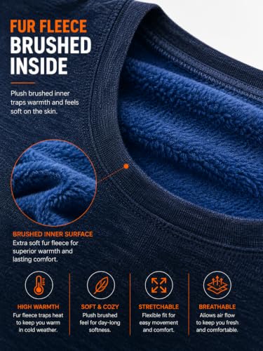 Image of BODYCARE Heat MAX - Fur Fleece Inside Men Round Neck full Sleeves Thermal Gold Plus Premium Range for Very high Warmth
