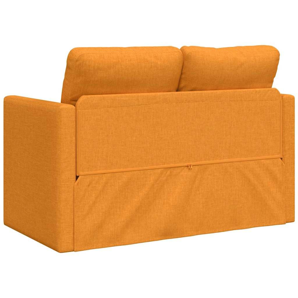 Sofá cama de color amarillo oscuro con función de dormir, 112 x 174 x 55 cm, pequeño sofá cama de tela y metal, banco con asiento cómodo para salón, habitación juvenil, estudio, habitación de