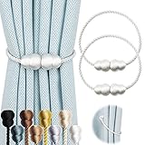 Hangtty Magnetic Curtain Tiebacks 2 Pack Rope Decorative Curtain Tie Backs Elegant Curtain Holders f