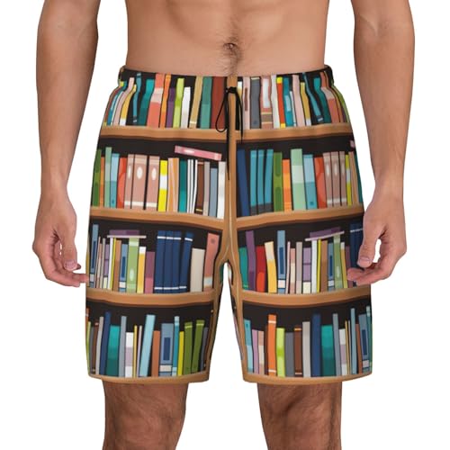 Maillot de bain avec doublure de compression pour homme style bibliothèque