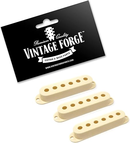 Miniatura 5 de Cubiertas para pastillas de bobina simple de plástico crema para guitarra eléctrica Fender Stratocaster Strat (juego de 3) PCST-CRM