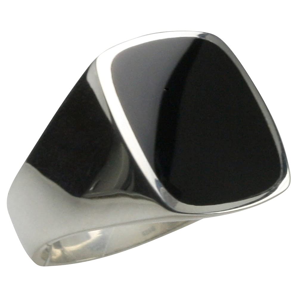 Massiver Siegelring aus Silber 925 mit Onyx