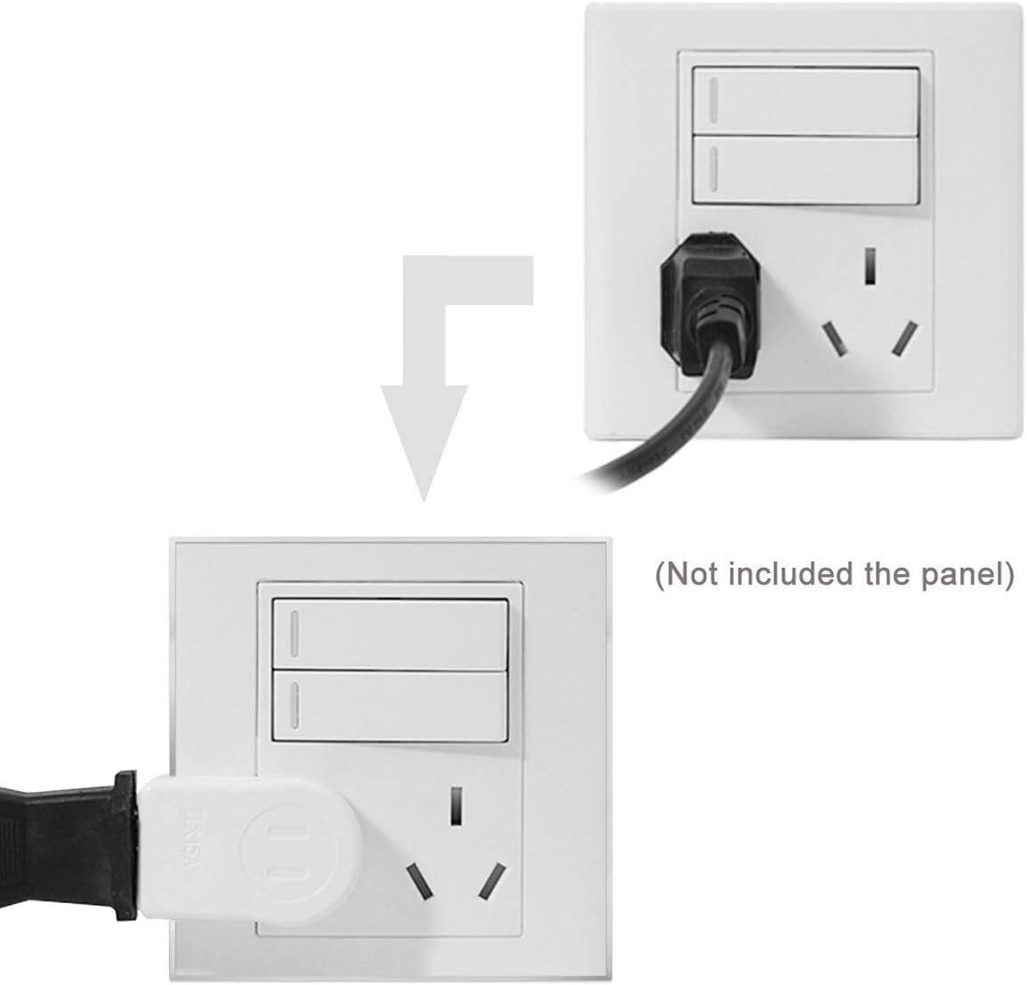 xiwai NEMA 1-15P USA Outlet Saver Power Extension Adapter 2-Prong 2 Outlets 90 Degree Up Down Angled