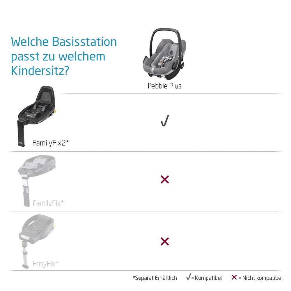 Maxi-Cosi Pebble Plus i-Size Babyschale, Gruppe 0+ Autositz für Babys, inkl. Sitzverkleinerer, nutzbar ab der Geburt bis ca. 12 Monate (0-13 kg / 45-75 cm), Frequency Pink, pink